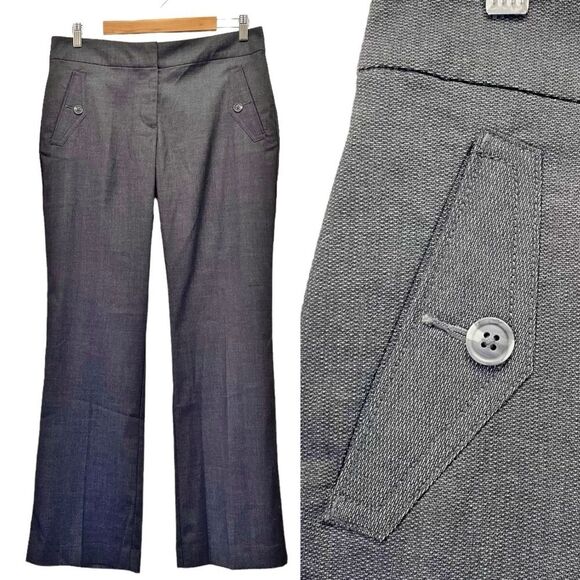 NWT LOFT Tweed Dress Pants Brown Gray Stretch Tweed Retro Trousers Size 10 NEW - Picture 1 of 13
